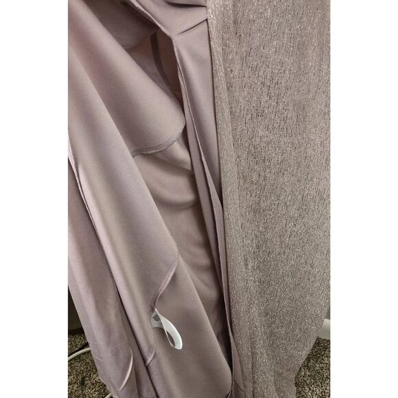 City Triangles Metallic ALine Gown with Beaded Waist Bands Blush PROM WEDDING 13 - Picture 5 of 12